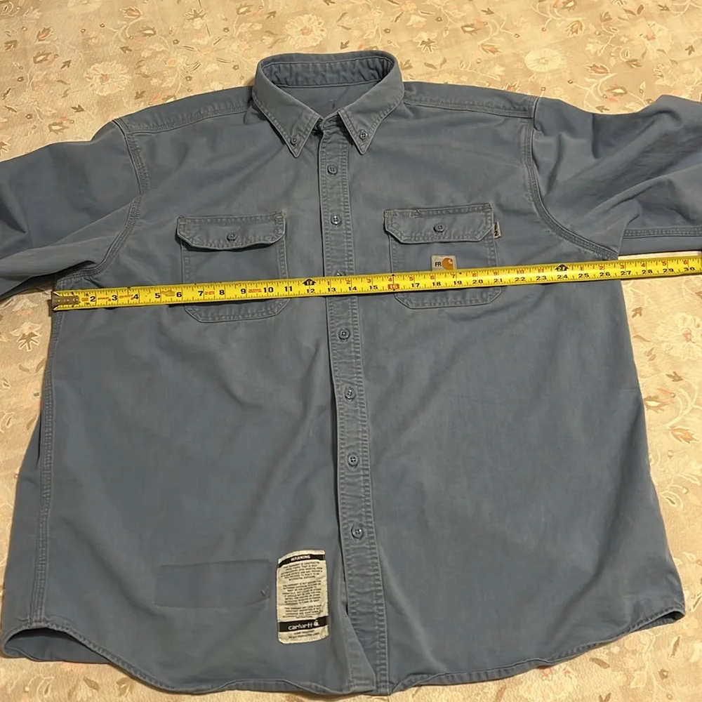 Carhartt FR Blue Button-Up Shirt - Picture 6 of 11